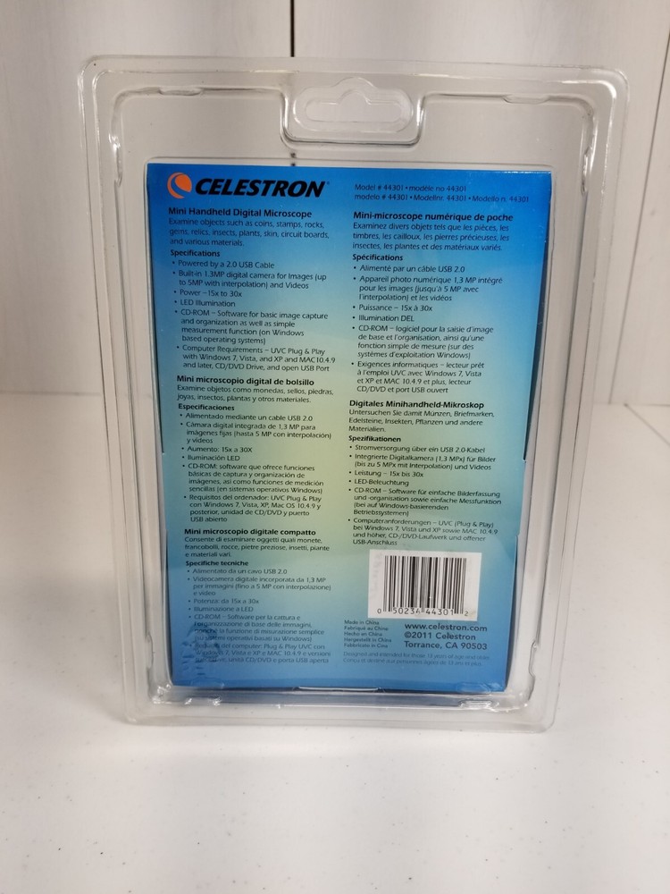 Celestron Mini Handheld Digital Microscope Model 44301 BRAND NEW