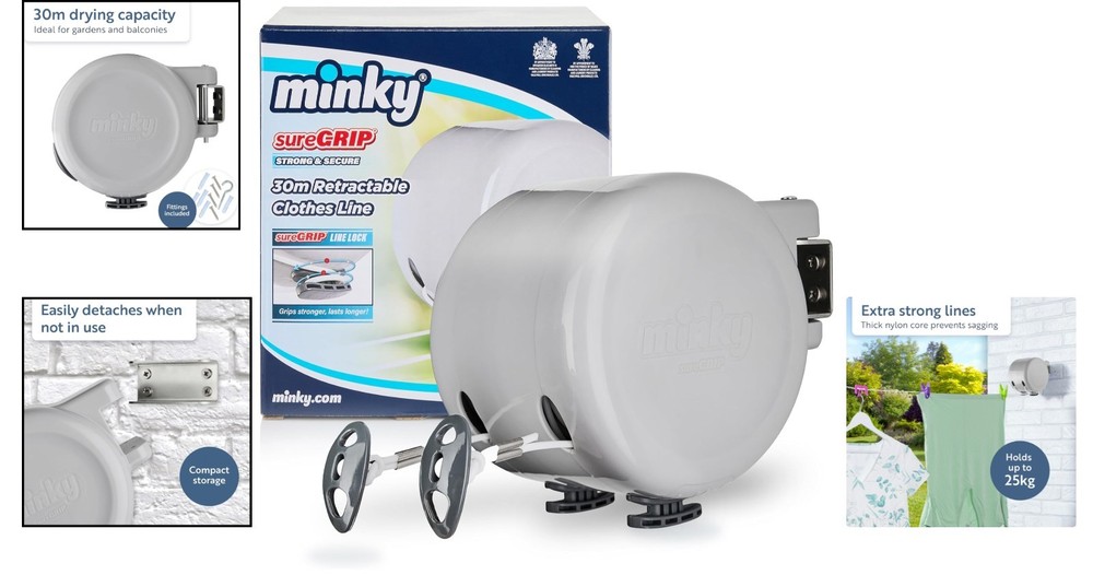Dual Retractable Clothesline - 2 x 49 Feet - Ultimate Laundry Solution