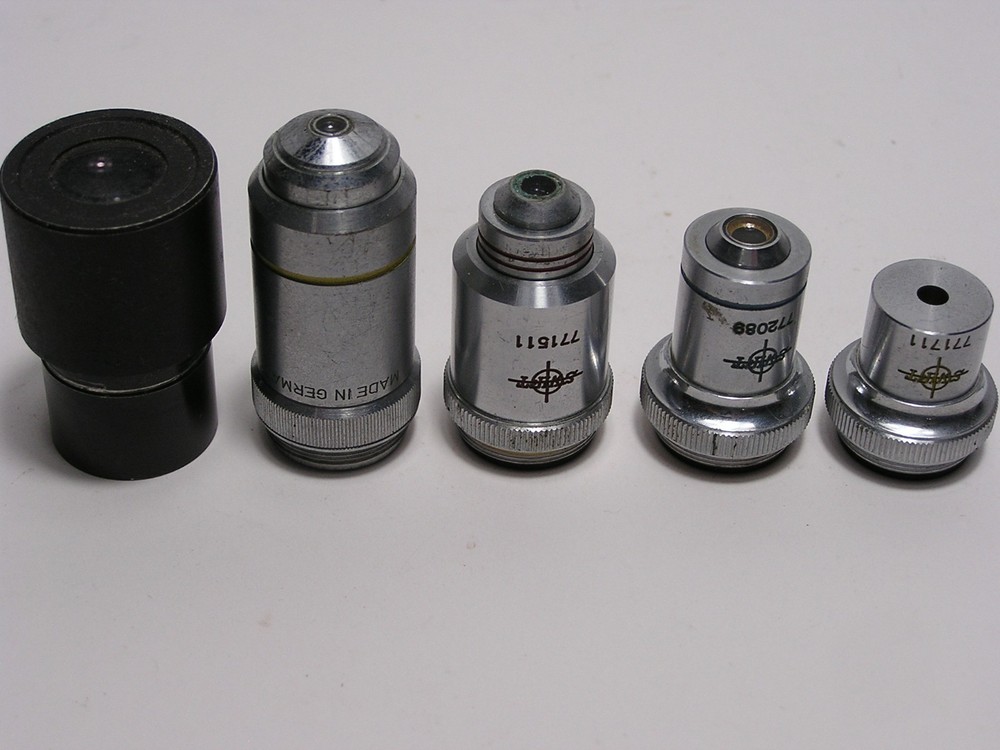 Vintage Microscope Objective Lens & Eye Piece Lens
