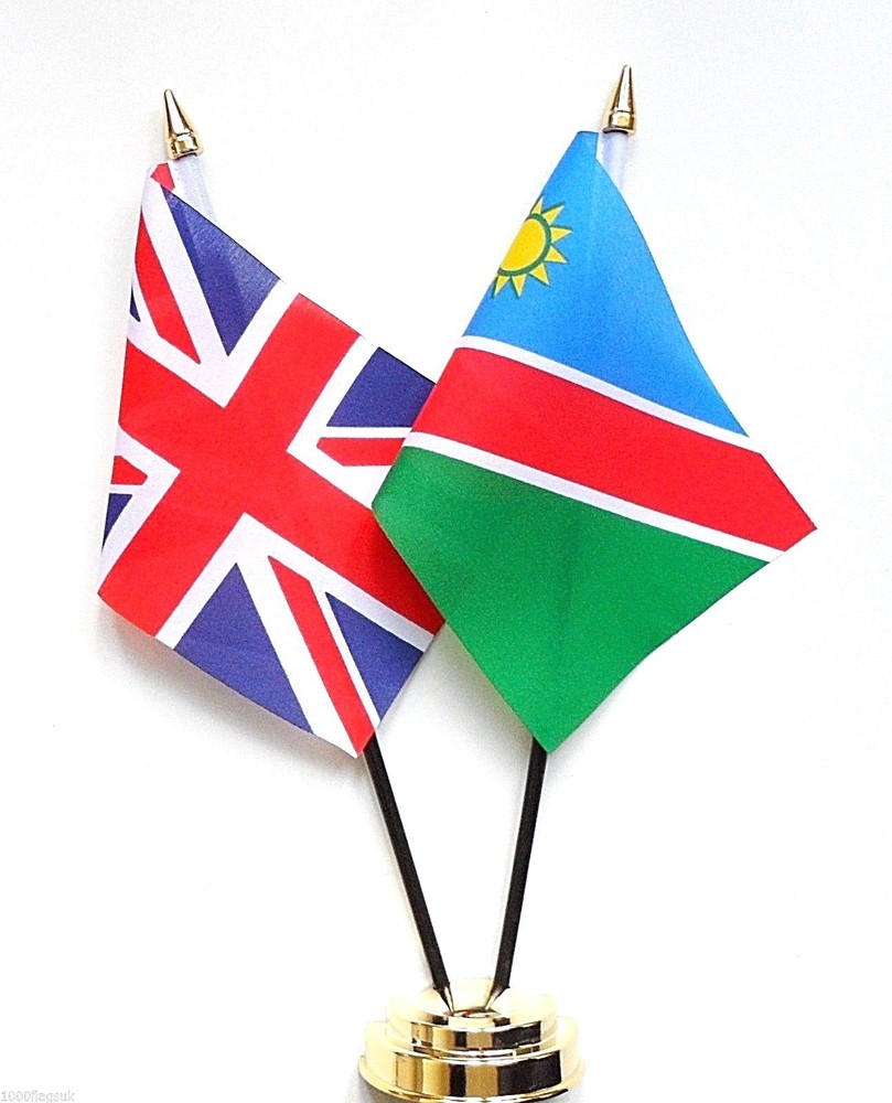 United Kingdom & Namibia Double Friendship Table Flag Set