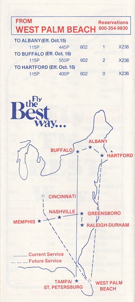 Best Airlines timetable 1982/09/13