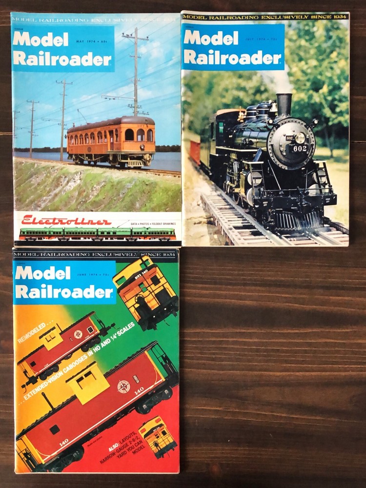 Model Railroader Magazine - 1974, 3 Issues Lot