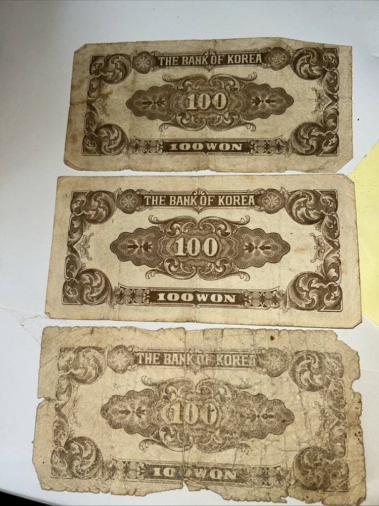 3 100 Won Korea’s Notes From About 1945
