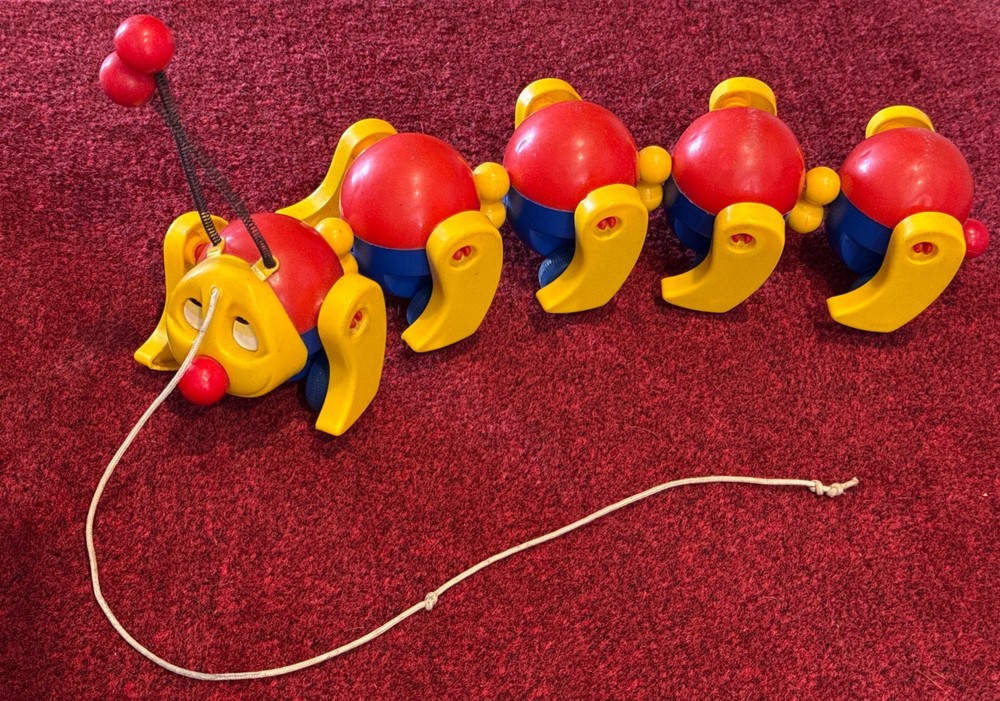 Vintage Kiddicraft Caterpillar Pull Toy Clatterpillar Pull Along