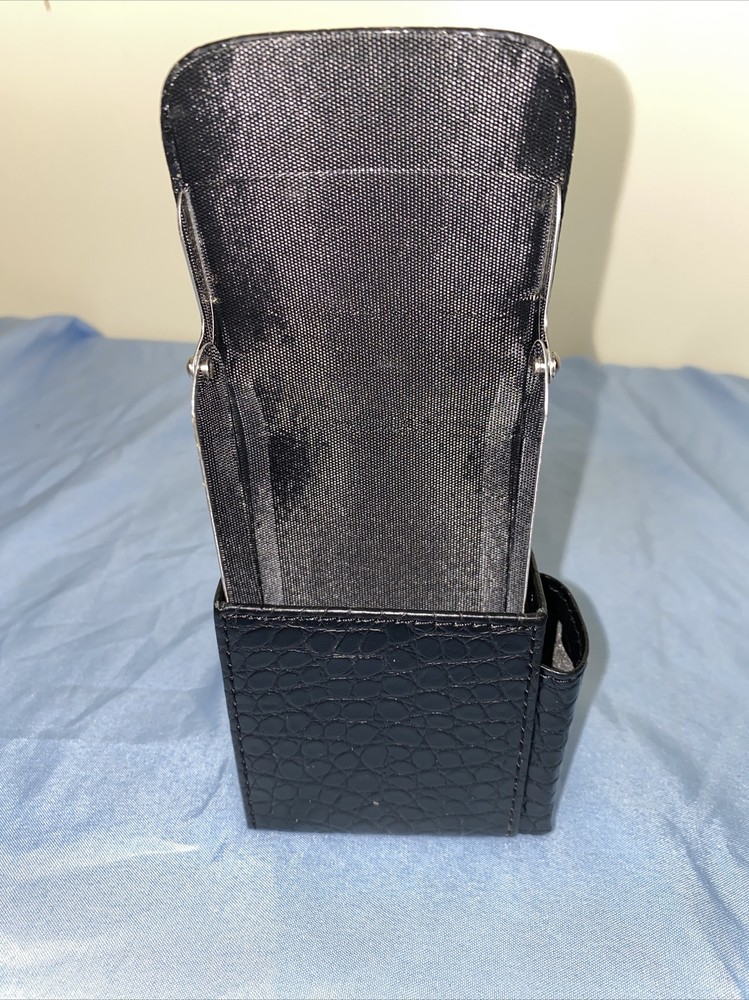 Fujima Leather Wrap Cigarette Pack Holder With Lighter Holder Textured Black
