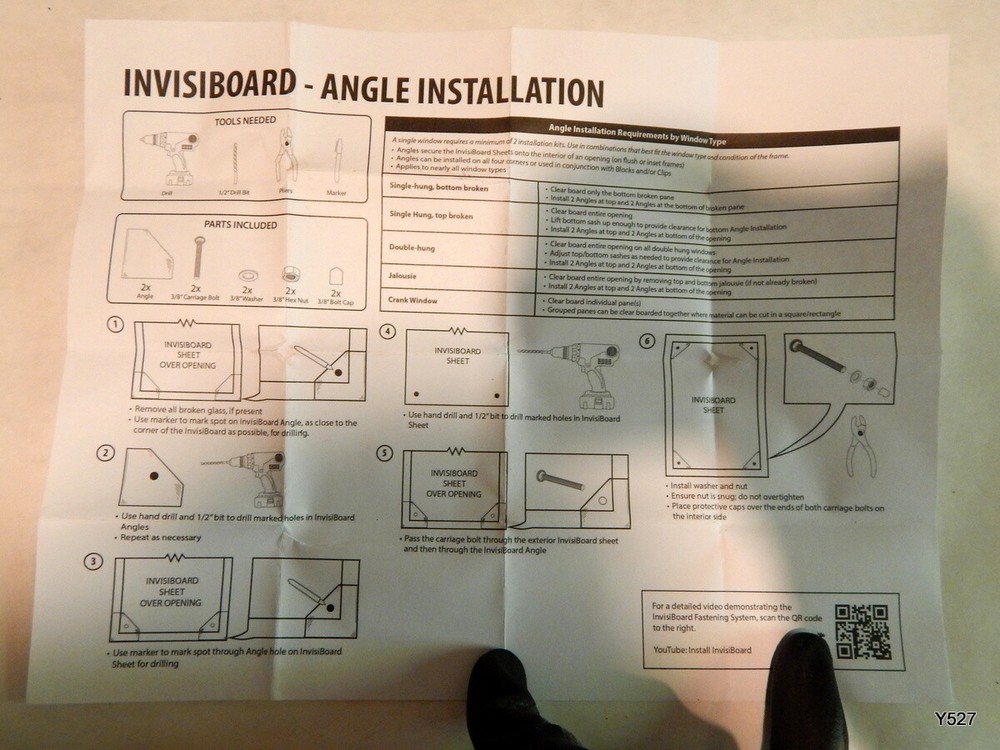 Invisiboard PolyCarbonate Clear Window Boarding A-Angles
