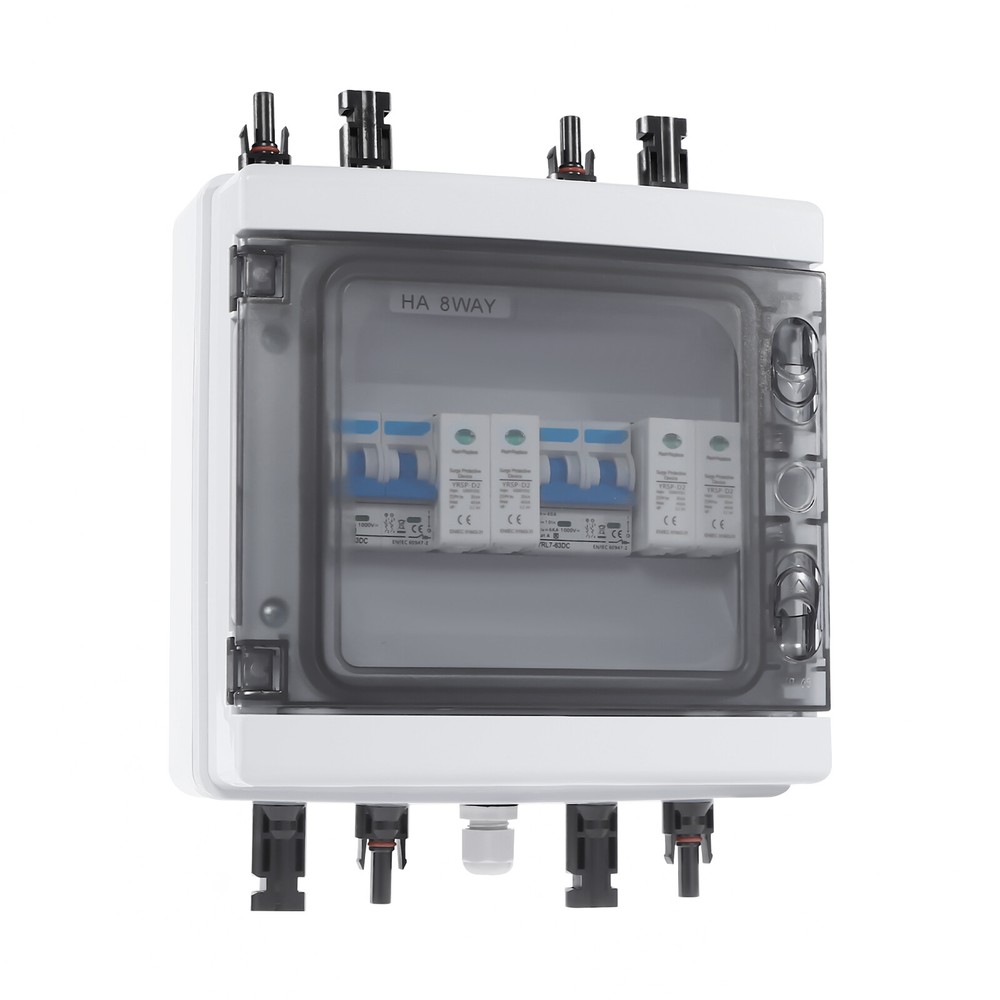 2 Strings Solar Combiner Box For Solar Panel Disconnect Switch Circuit Breaker
