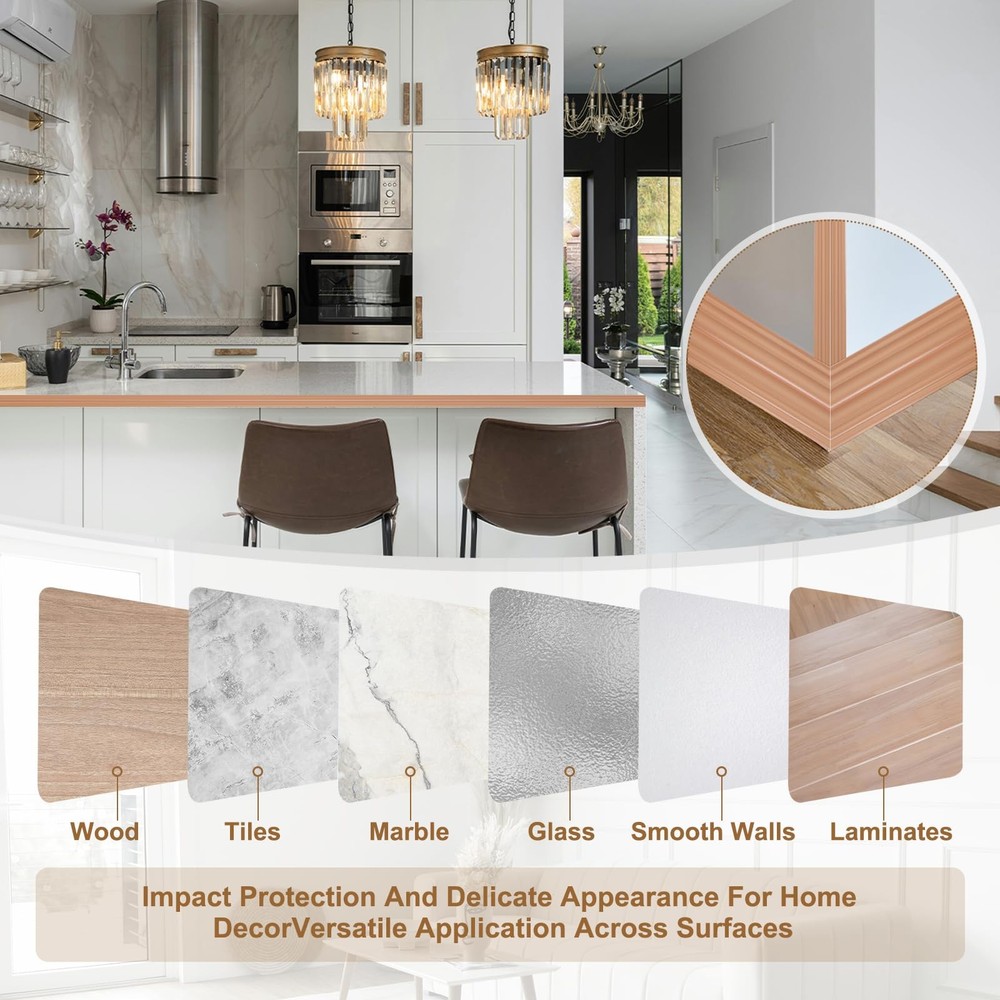 Wall Corner Protector 2.4 in x 10 Ft, Adhesive Wall Corner Guard Edge Protect...