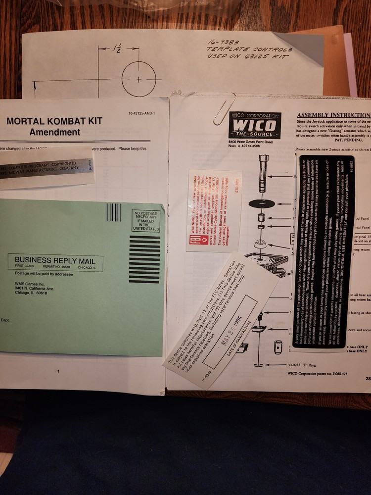 Mortal Kombat 1 & 3 Manuals + More Arcade