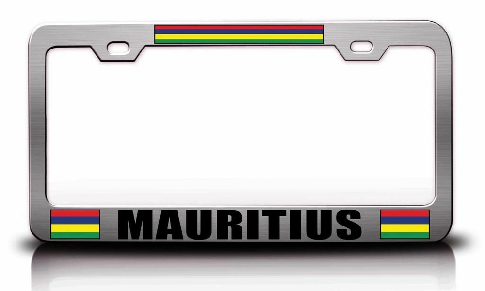 MAURITIUS Flag Steel License Plate Frame
