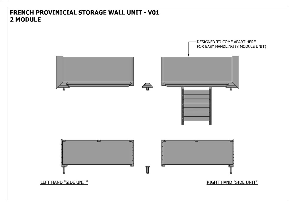 FRENCH PROVINCIAL WALL STORAGE UNIT 2 Module - Make Ur Own & SAVE - Full Plans