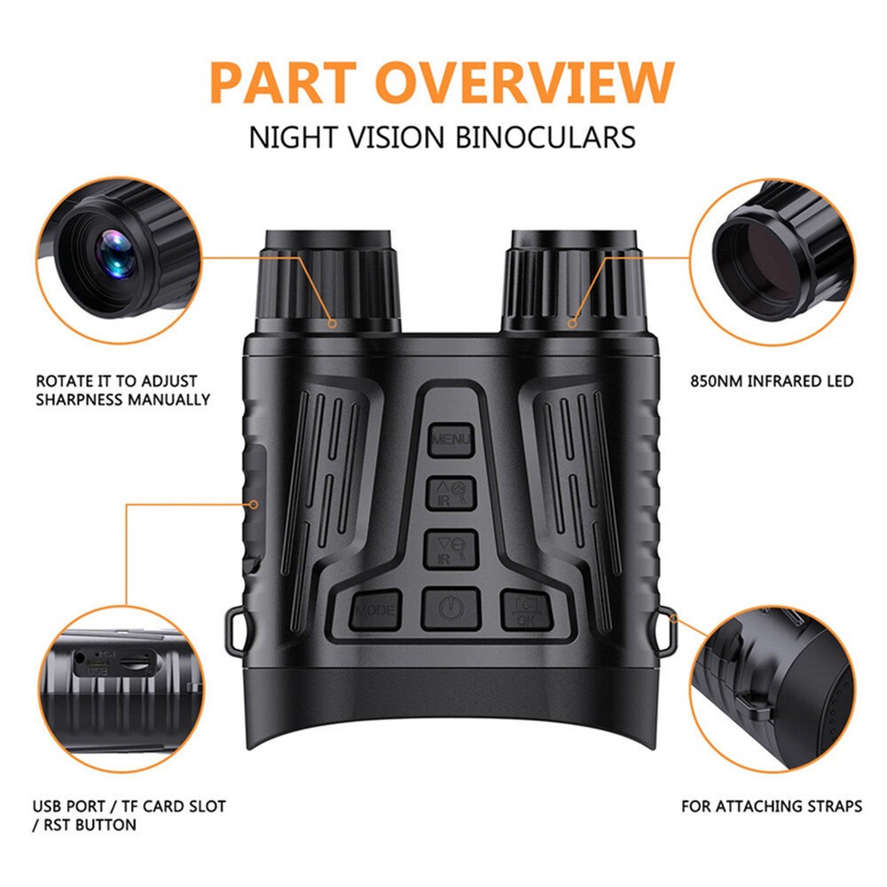 4K Night Vision Goggles Infrared Digital Binoculars with 3.2'' HD Screen