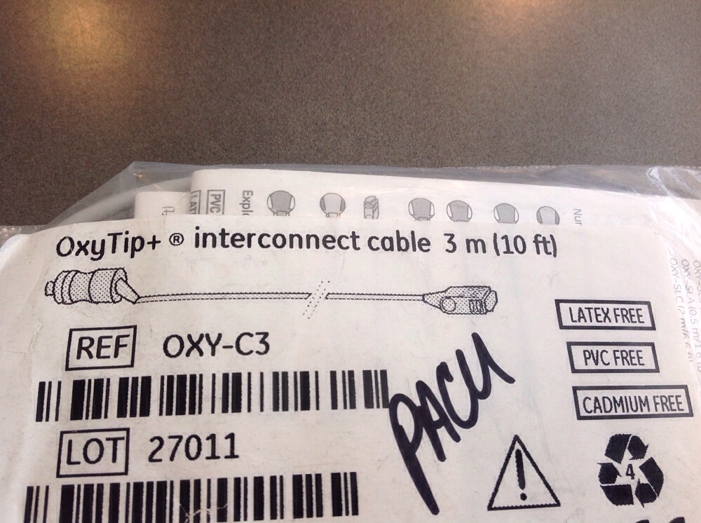 GE Oxytip + Interconnect Cable 10ft Ref OXY-C3