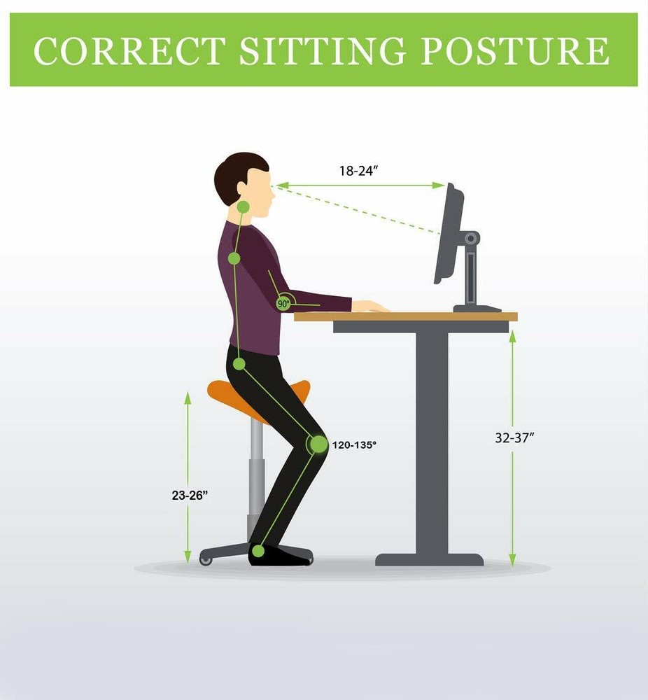 Adjustable Ergonomic Rolling Saddle Stool Chair with Back Support for Office
