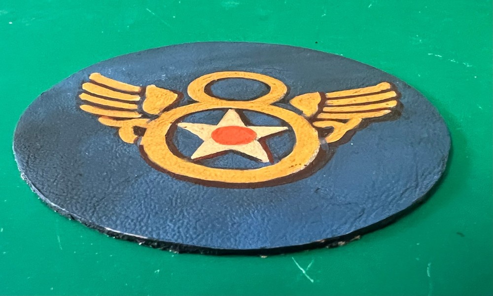 8TH ARMY AIR FORCES LEATHER STUBBY WING SHOULDER PATCH W/BORDER