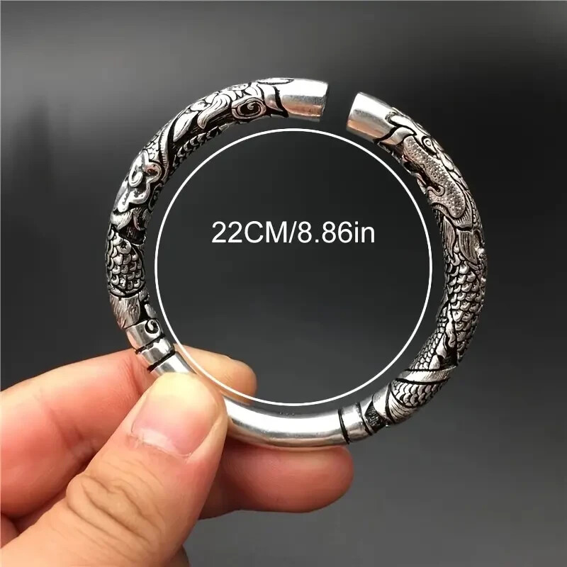 925 Sterling Silver Monkey King Bracelet Bangle One Size Fit All Adjustable