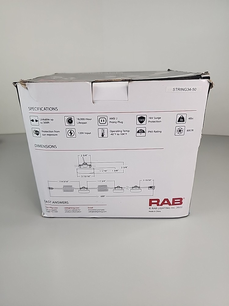 RAB Stringer led String Lights 50ft