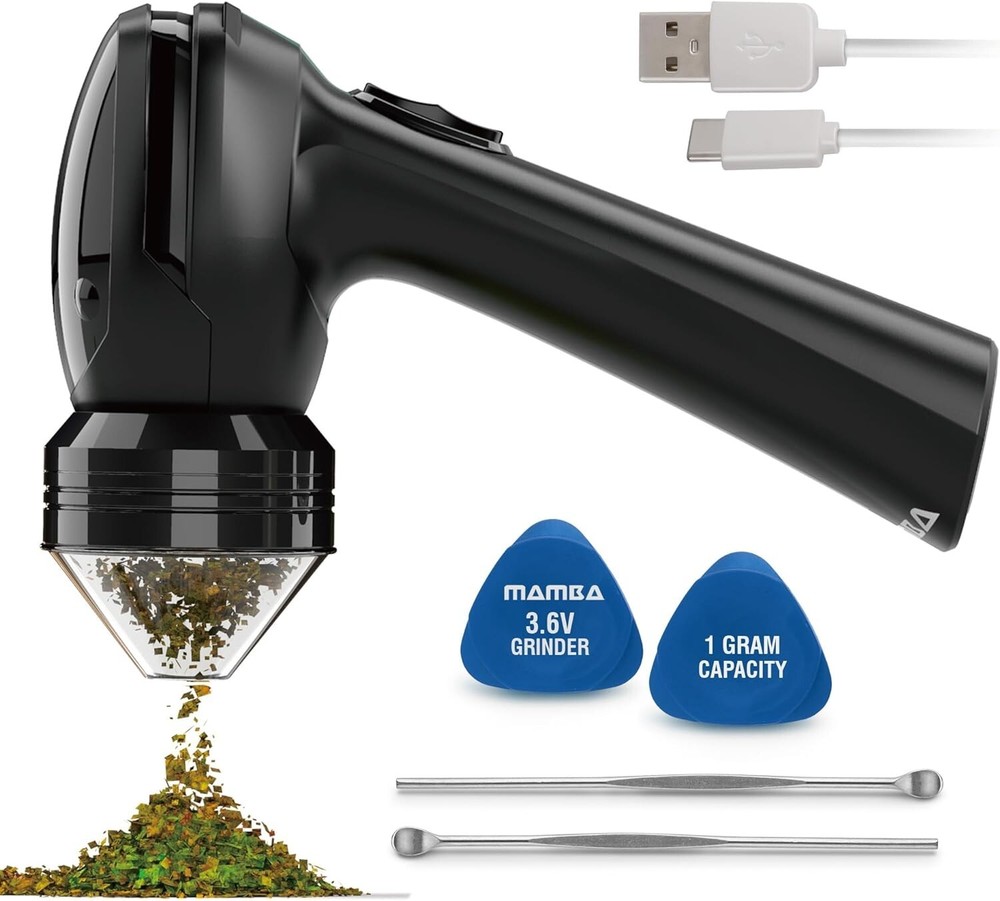 All-Plastic Head Electric Portable Herb Grinder,USB Rechargeable Powered Machine