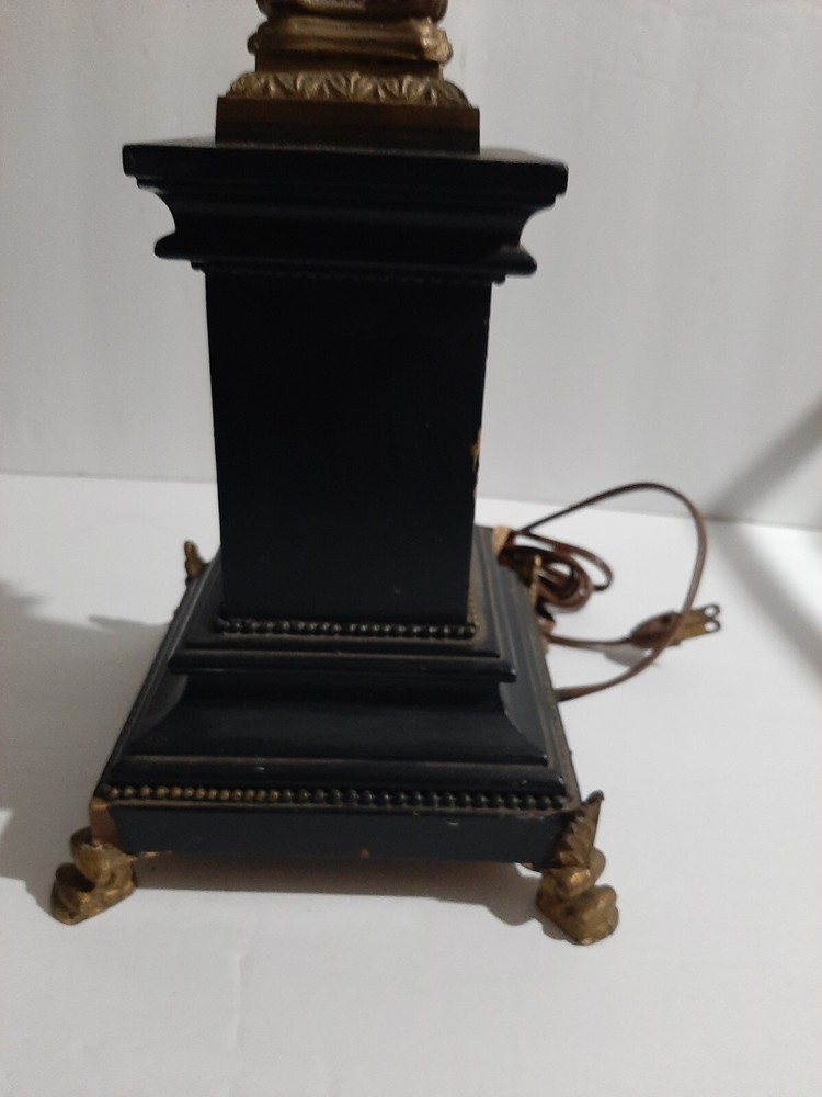 Antique Brass Column Table Lamp