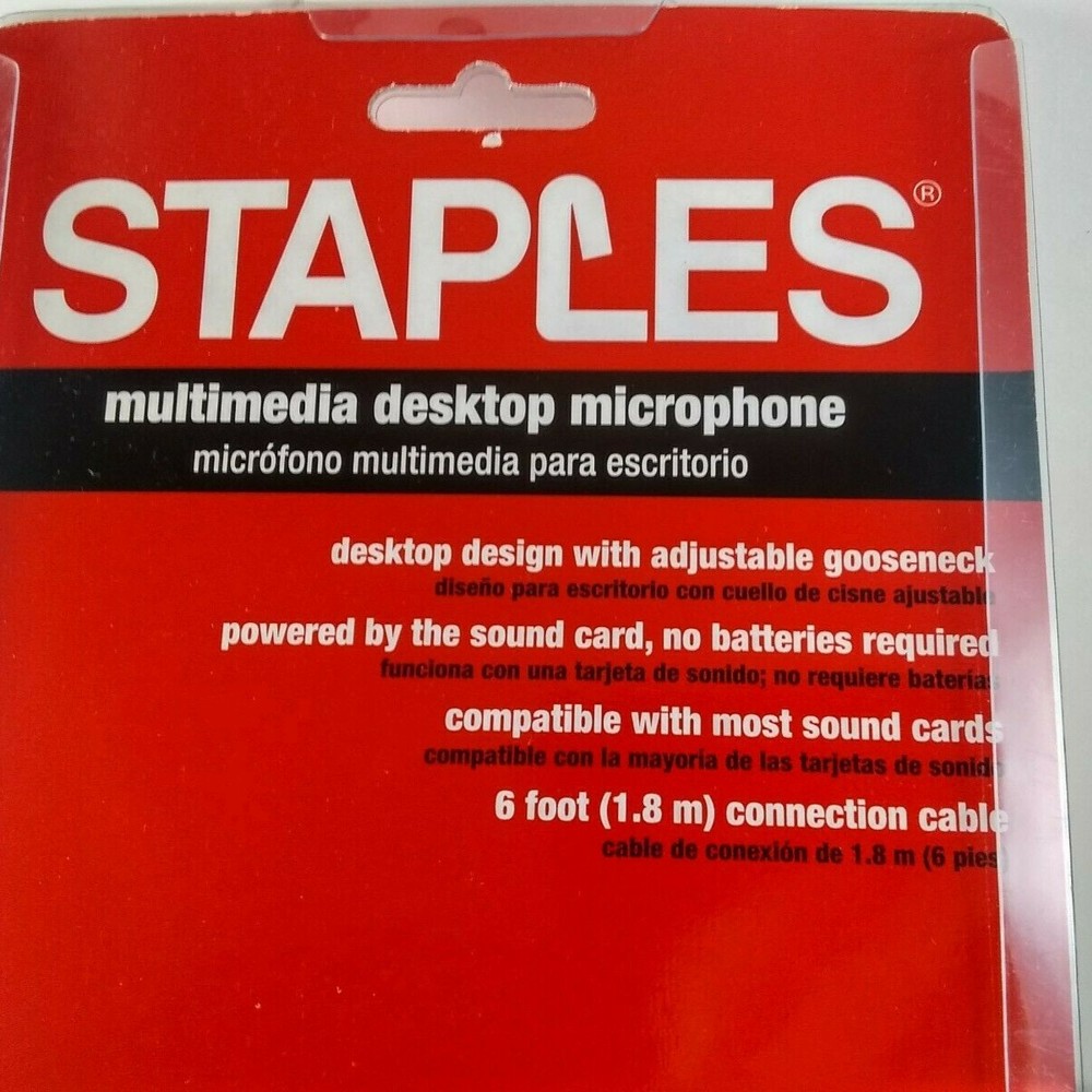 PC Multimedia Microphone Desktop Laptop Staples Adjustable Gooseneck 3.5mm plug