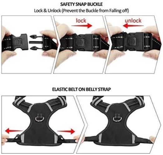 Reflective Adjustable Dog Harness with Sturdy Handle - Comfortable and Secure
