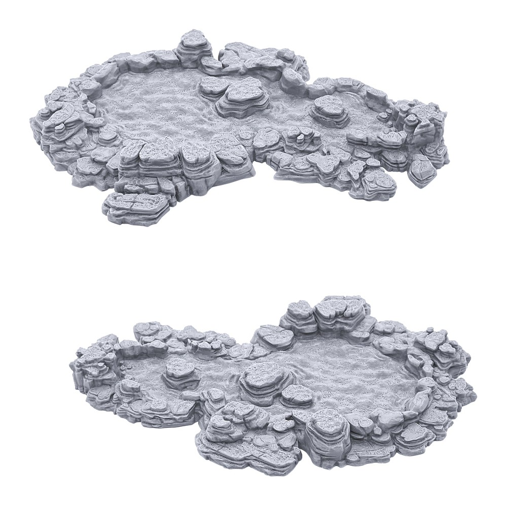 Grotto Cavern Pools by Printable Scenery, 3D Printed Tabletop RPG Scenery 28mm