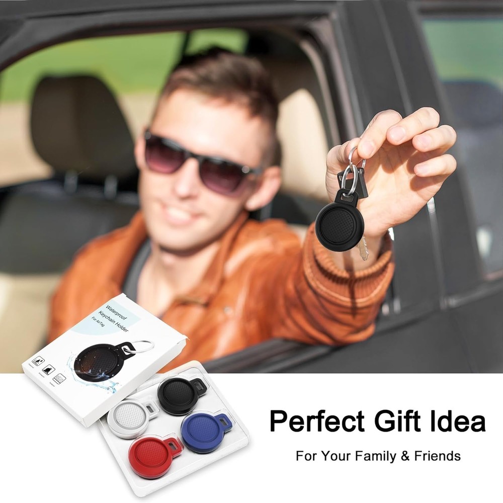 4 Pack Waterproof Airtag Keychain Holder Holder for Key, Backpack, ...