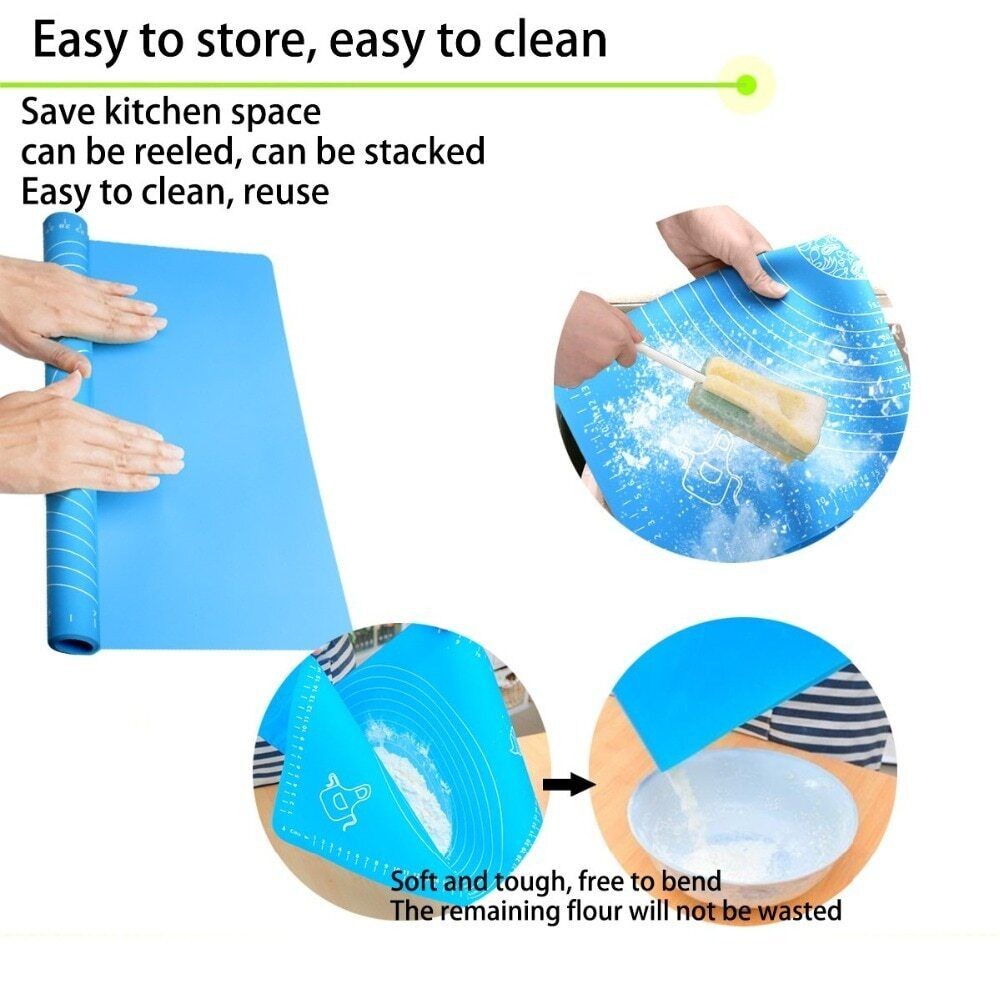 Silicone Baking Mat Sheet Large Kneading Pad for Rolling Dough Dough Non-Stick