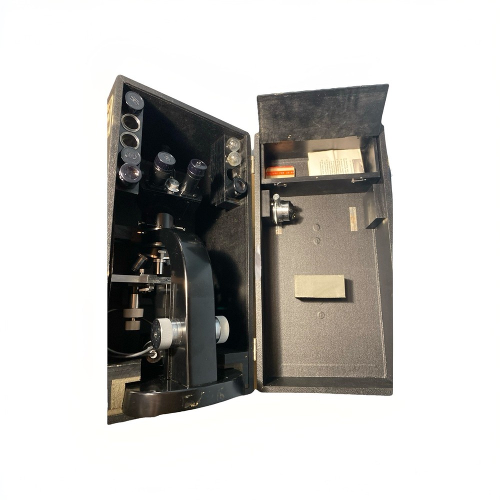 Vintage Leitz Wetzlar Student Microscope w/ 4 Objectives & Brightfield Condensor