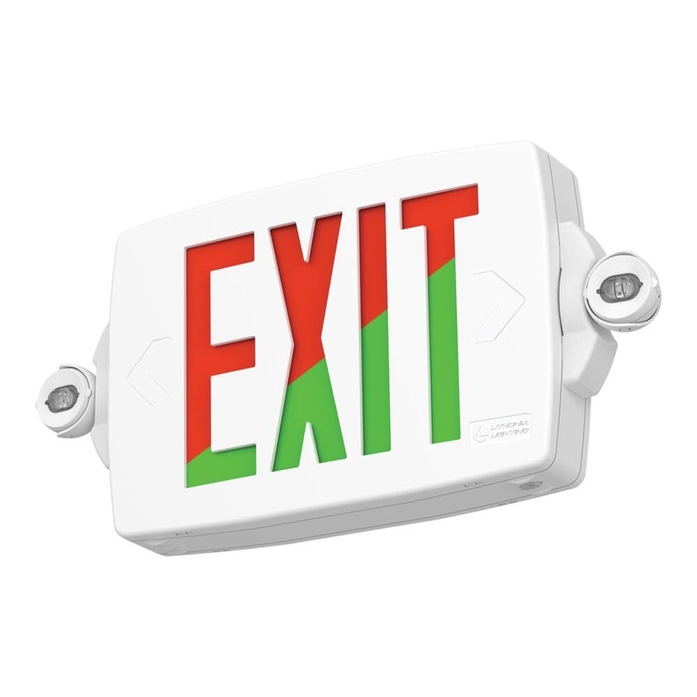 Lithonia Lighting Quantum LED Exit Sign Emergency Light Combo, Exit Sign and ...