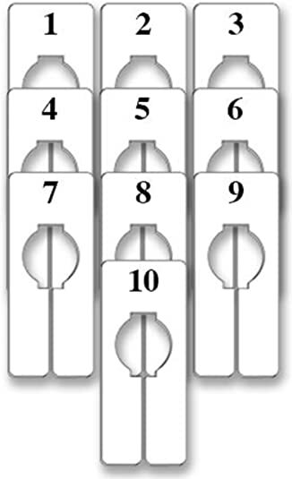 30 Count - Fitting Room Number Tags Numbers 1-10