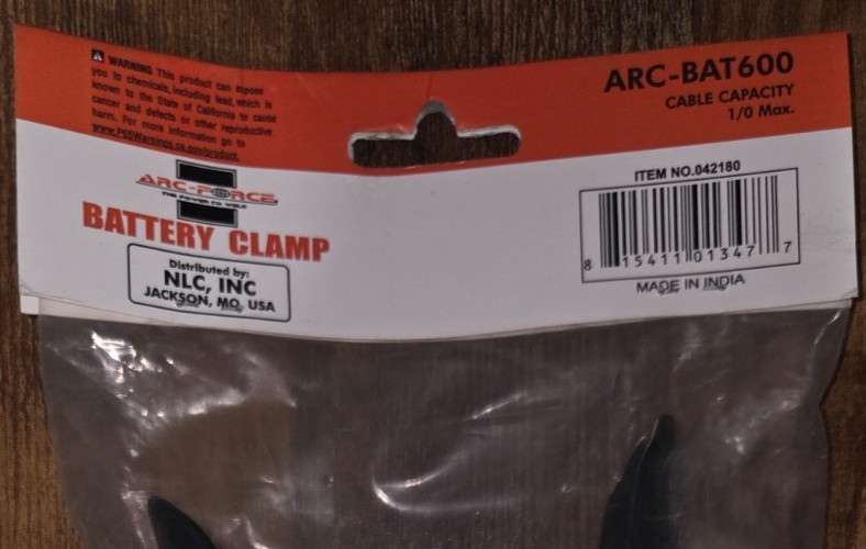 ARC-FORCE 042180 ARC-BAT600 BATTERY CLAMP SET