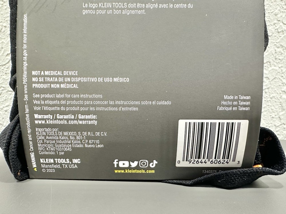 Klein Tools 60624 Knee Pad Compression Sleeve, L/XL