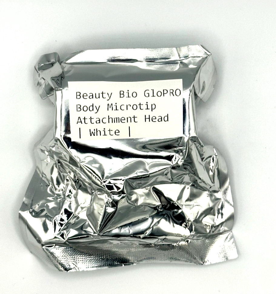 Beautybio Glopro Body Microtip Attachment Head ~ White ~ Packaged In Plastic Bag