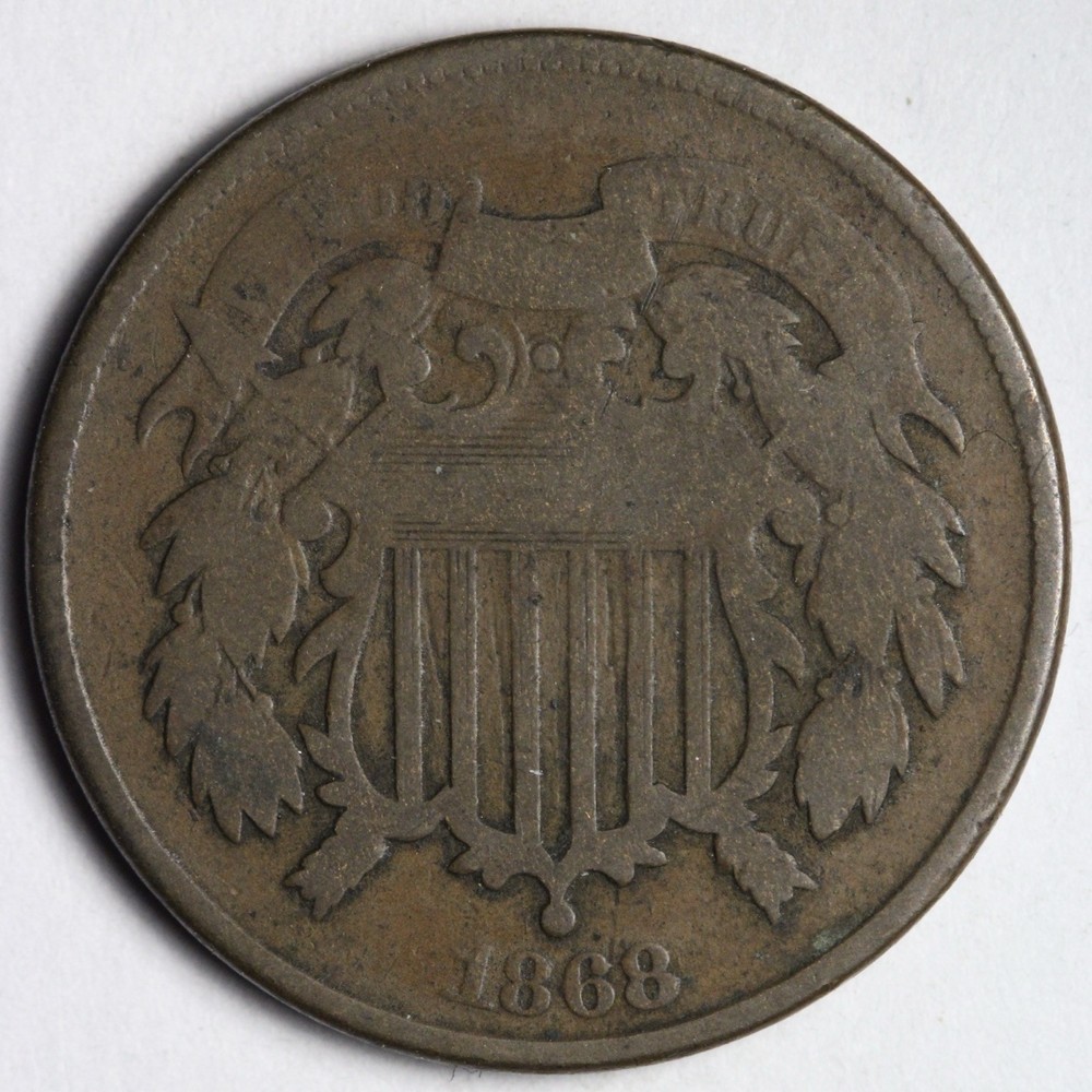 1868 Two 2 Cent Piece FINE E179 ZICL