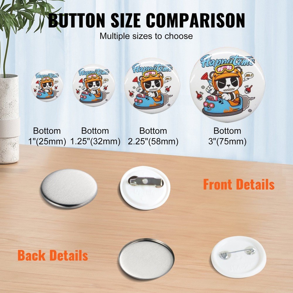 25mm Button Badge Accessories 500 Packs for 1in Maker Machine