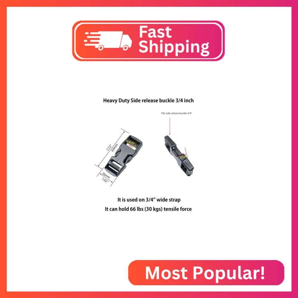 Ahijklmn Plastic Buckles, Heavy Duty Side Release Plastic Replacement Buckle cli