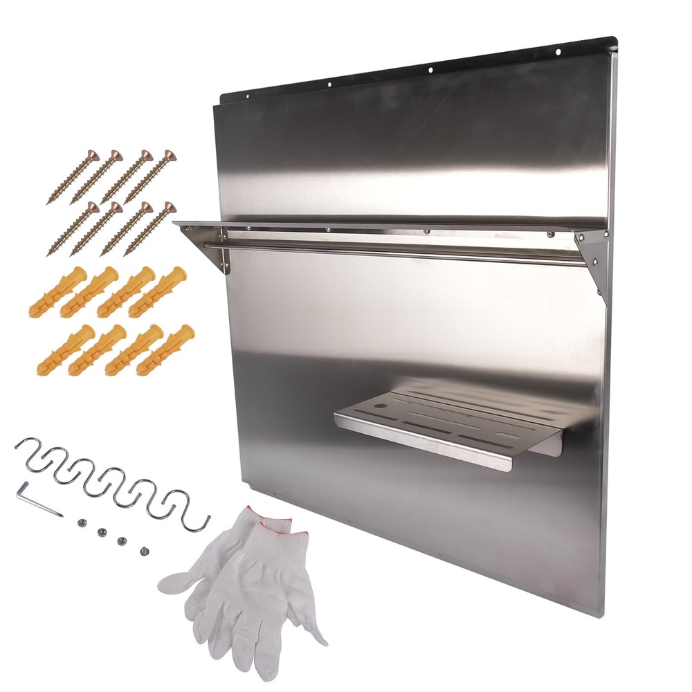 Backsplash Shelf Stainless Steel Kitchen Range Hood Wall Tile Shield Silver