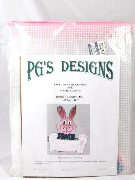 PG'S Designs Easter Bunny Candy Dish Plastic Canvas Needlework Kit 0002