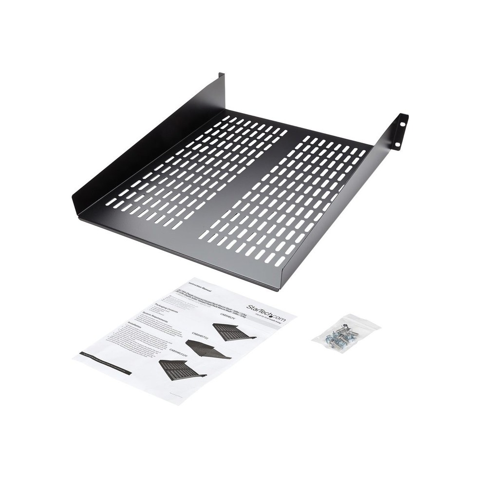 StarTech 2U 22" Universal Vented Fixed Server Rack Mount Shelf