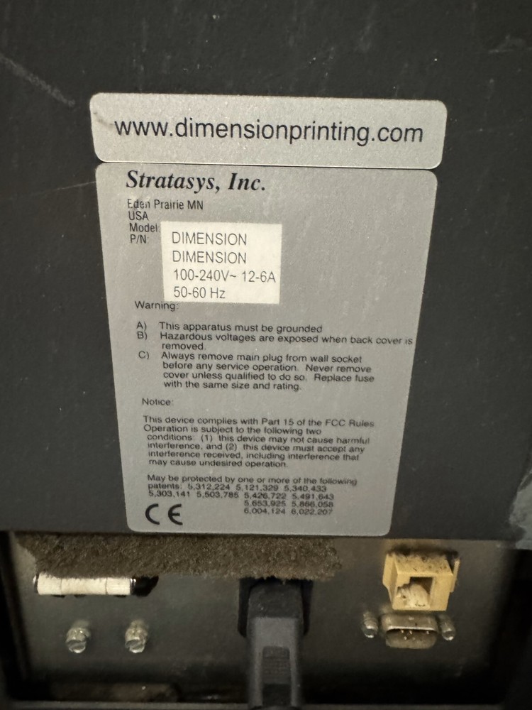 Stratasys Dimension SST 3D Printer USED