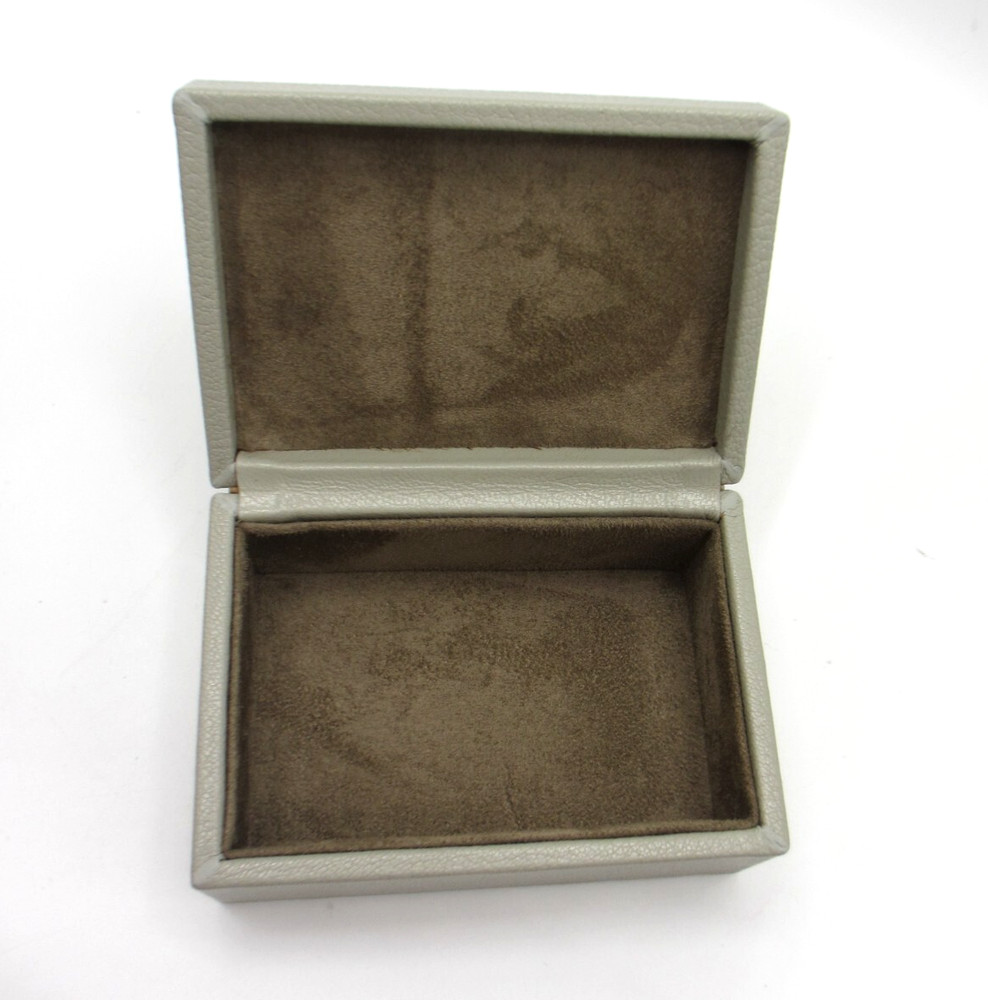 Leather Box Small Suede Lining Gray Graphic Image New