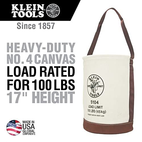 Klein Tools 5104 Leather-Bottom Bucket