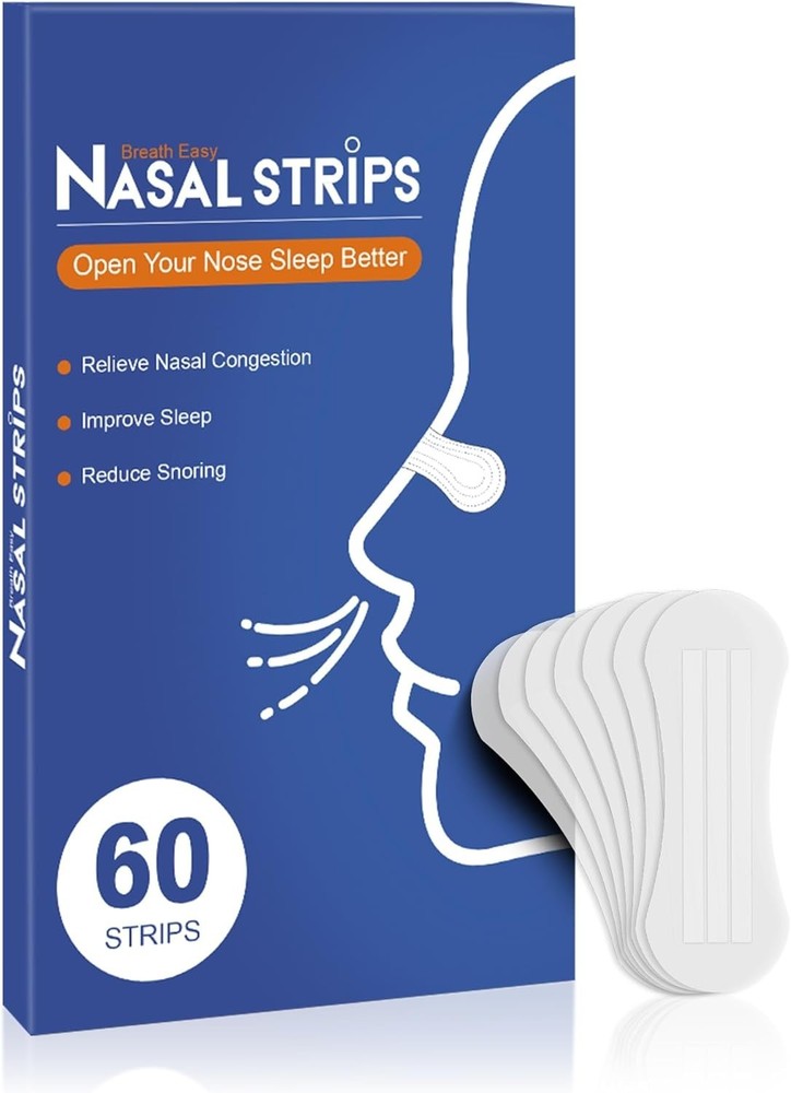 Extra-Strength Breathing Strips - 60 Count for Deeper Sleep & Snore Reduction