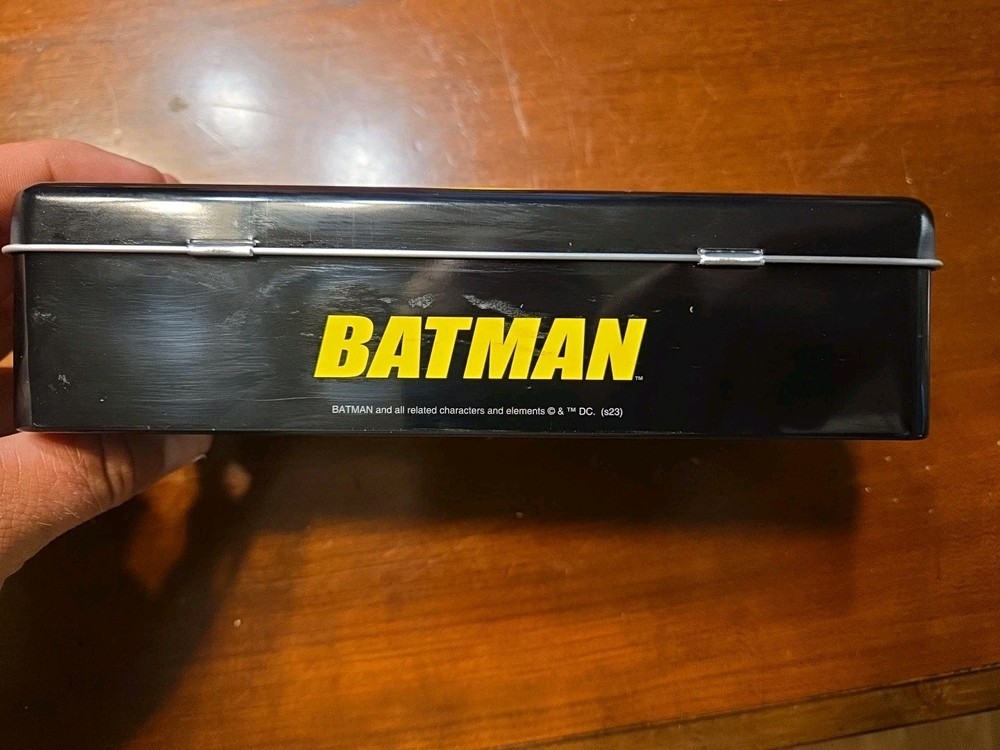 DC Comics Batman Black Tool Tin Pencil/Pen Case with Handle Latch & Hinge