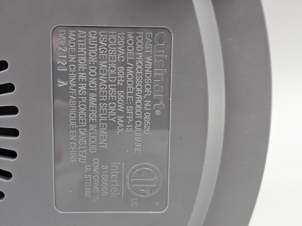 Cuisinart Food Processor Motor Base SFP-13 Replacement - Tested And Working