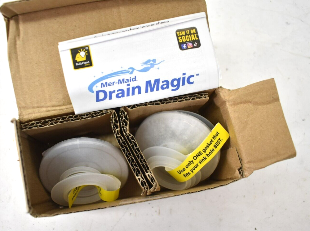 Bulbhead Mermaid Drain Magic Universal Sink Stoppers 2 Pack Replacements