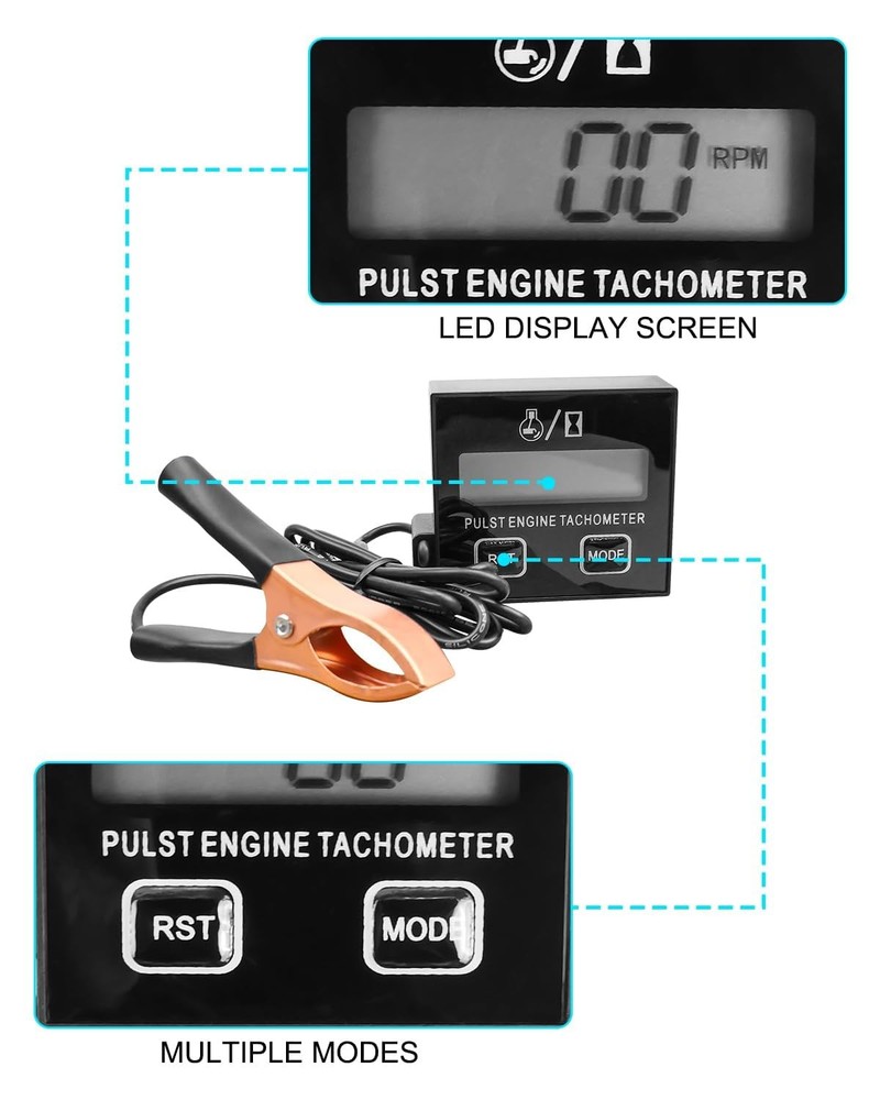 AUGREX Small Engine Digital Inductive RPM Tachometer Tool Fit for Chainsaw...