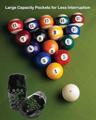 6 Pack Pool Table Pockets, Large Capacity Replacement Pockets for Billiard