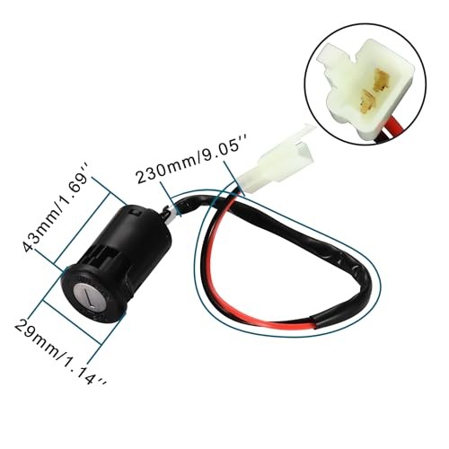 2 Wire Ignition Key Switch Lock Replacement for Electric Trike and Scooter